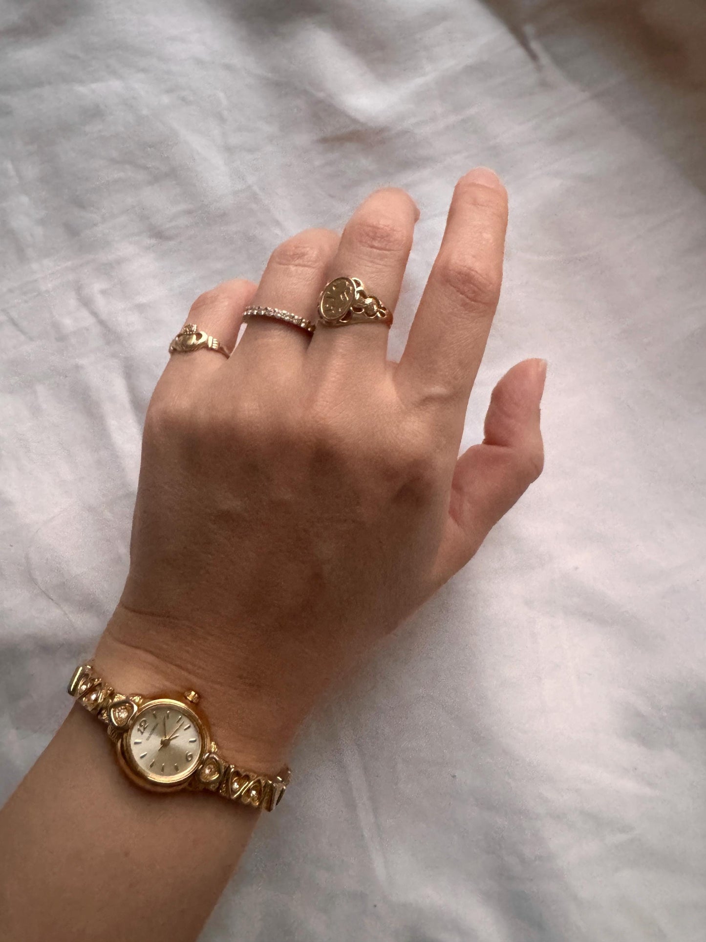 Vintage Heart Watch; Heart Stone Watch