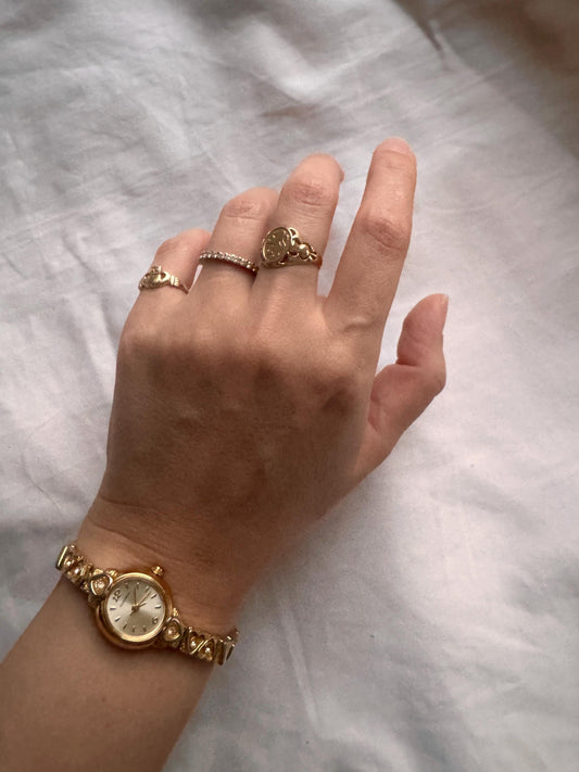 Vintage Heart Watch; Heart Stone Watch