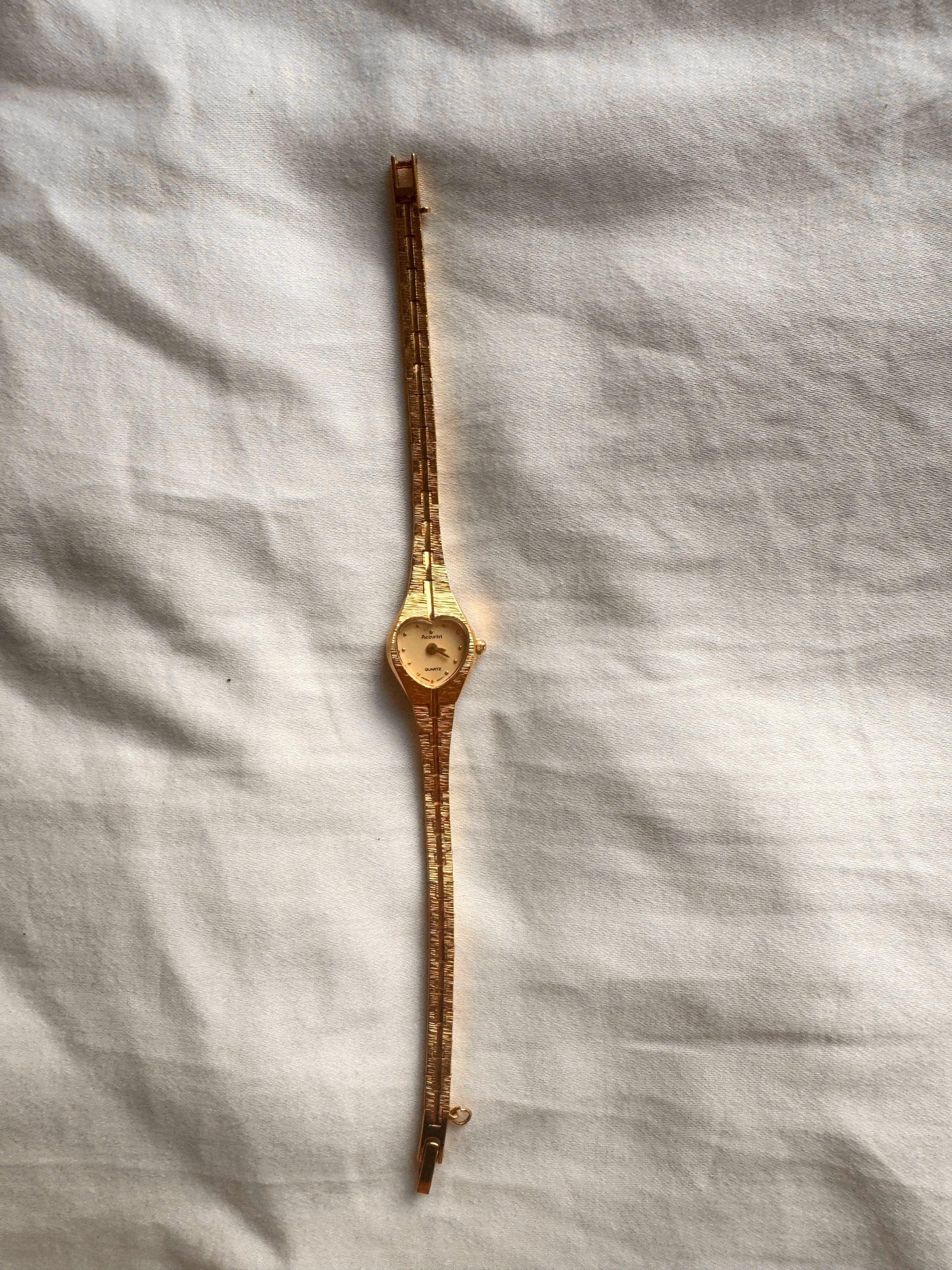 Vintage Heart Watch; Dainty Heart Stone Watch