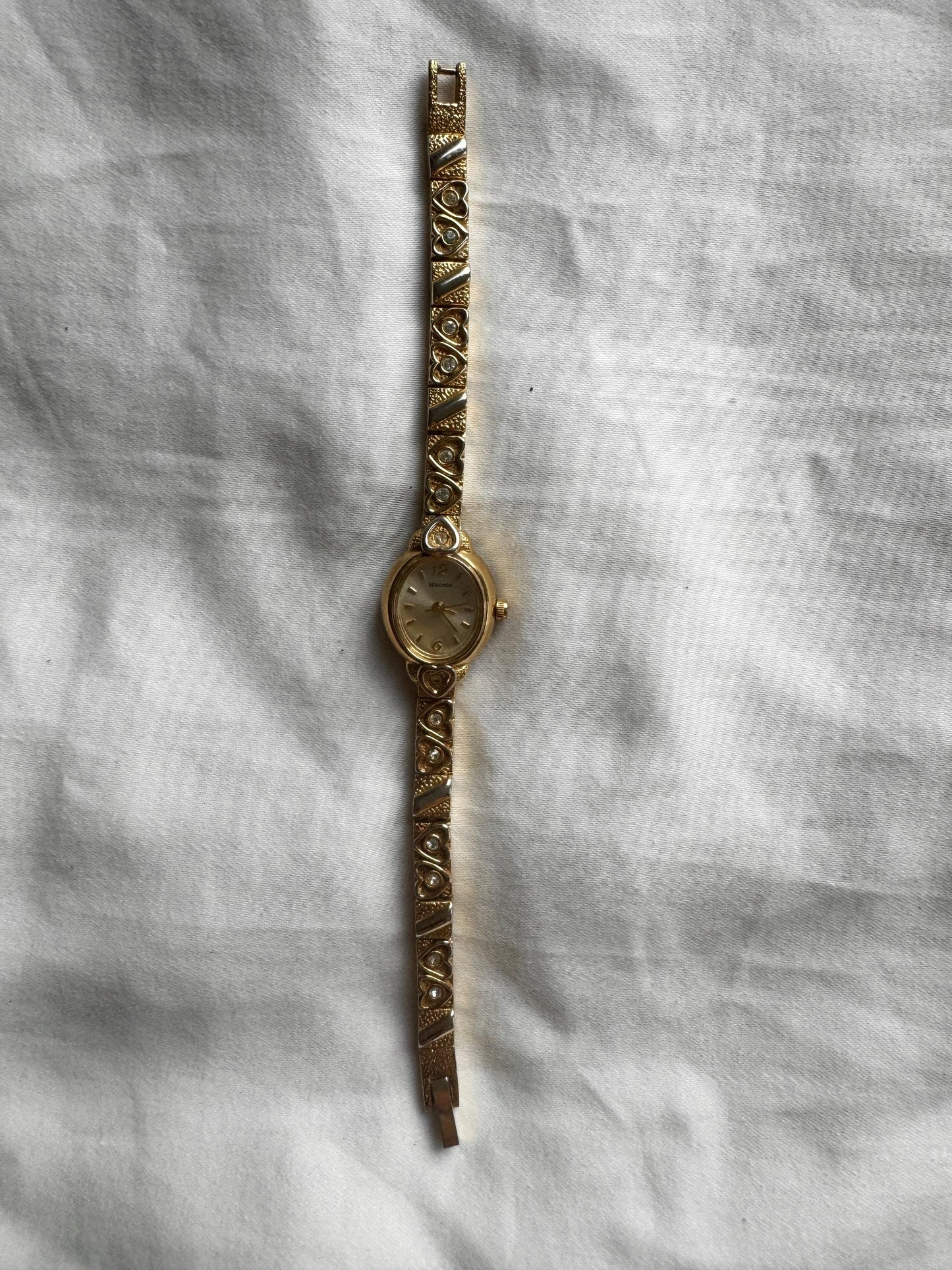 Vintage Heart Watch; Heart Stone Watch