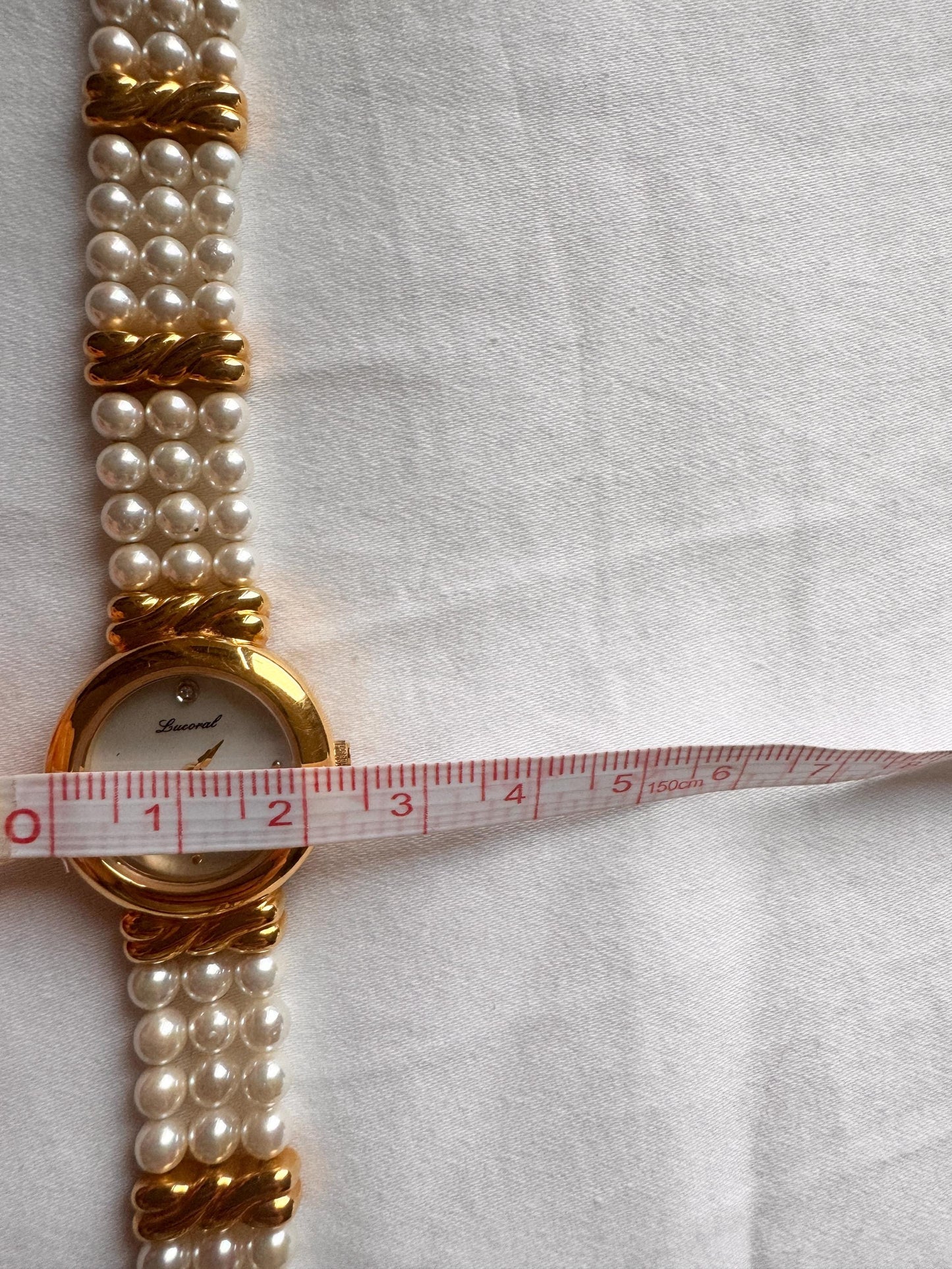 Pearl Bracelet Watch; Vintage Dainty Watch