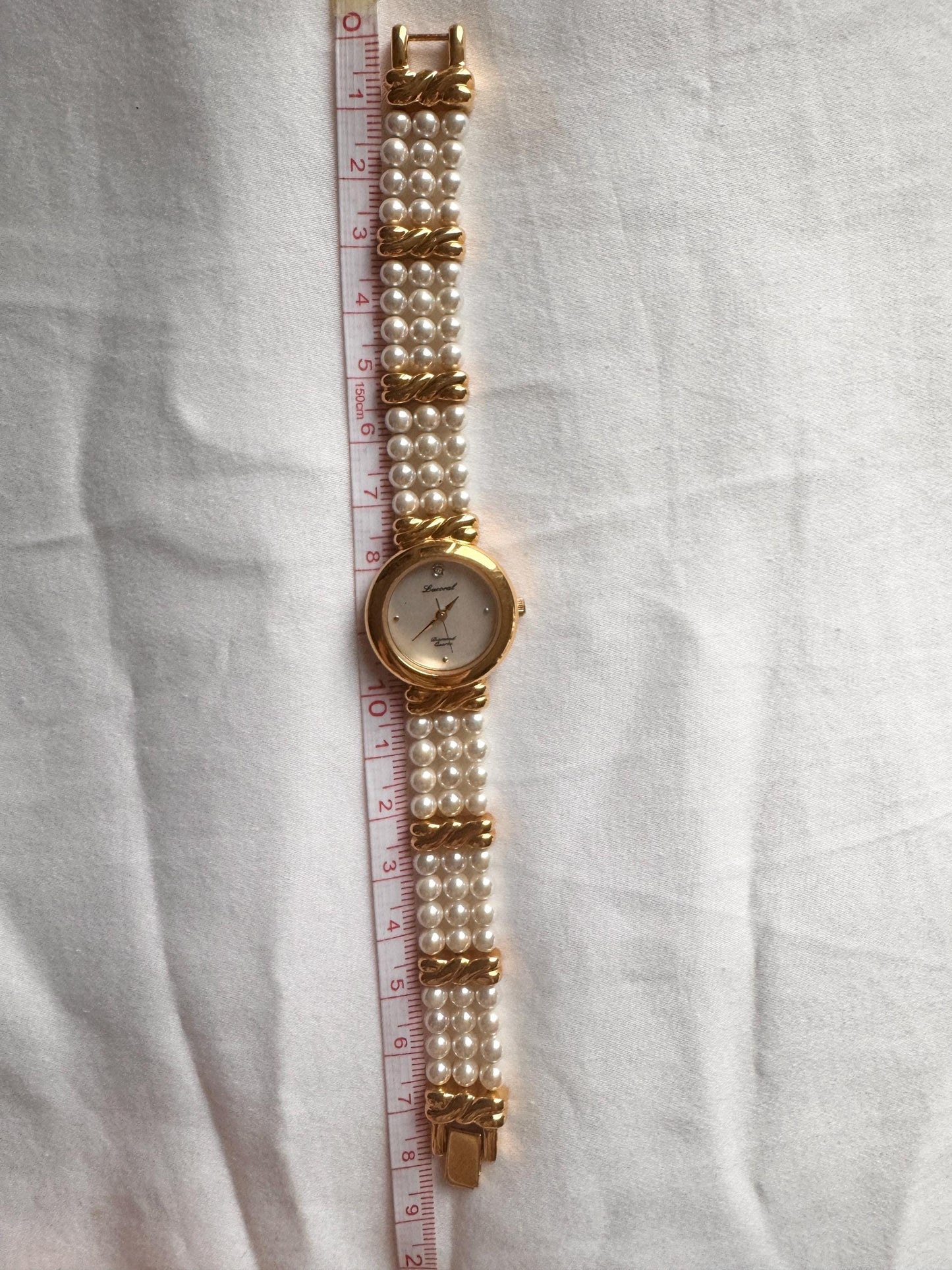 Pearl Bracelet Watch; Vintage Dainty Watch