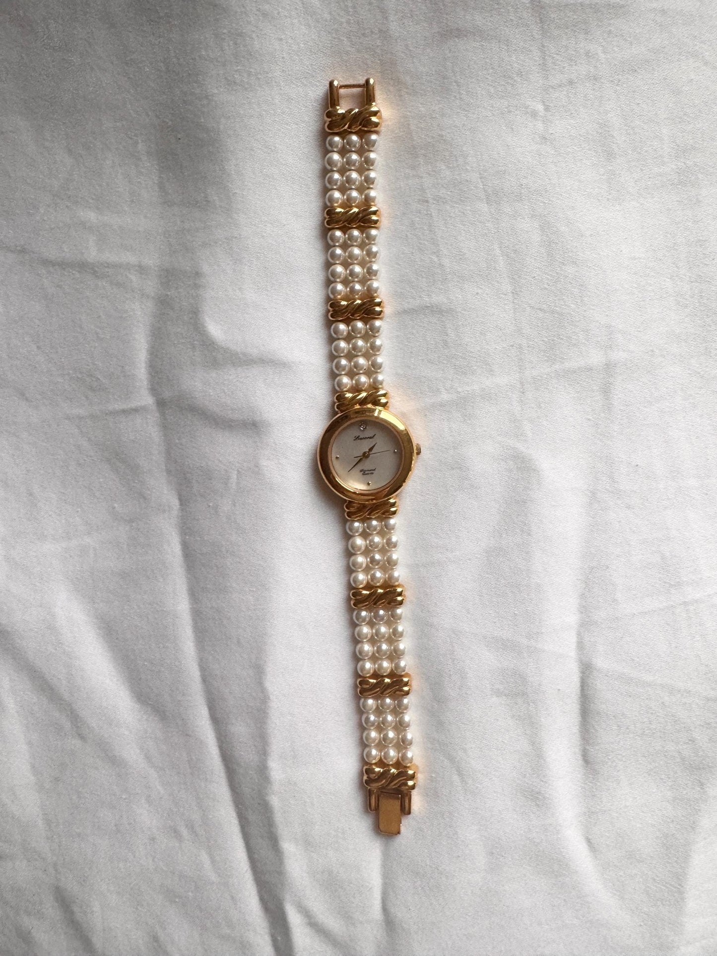 Pearl Bracelet Watch; Vintage Dainty Watch