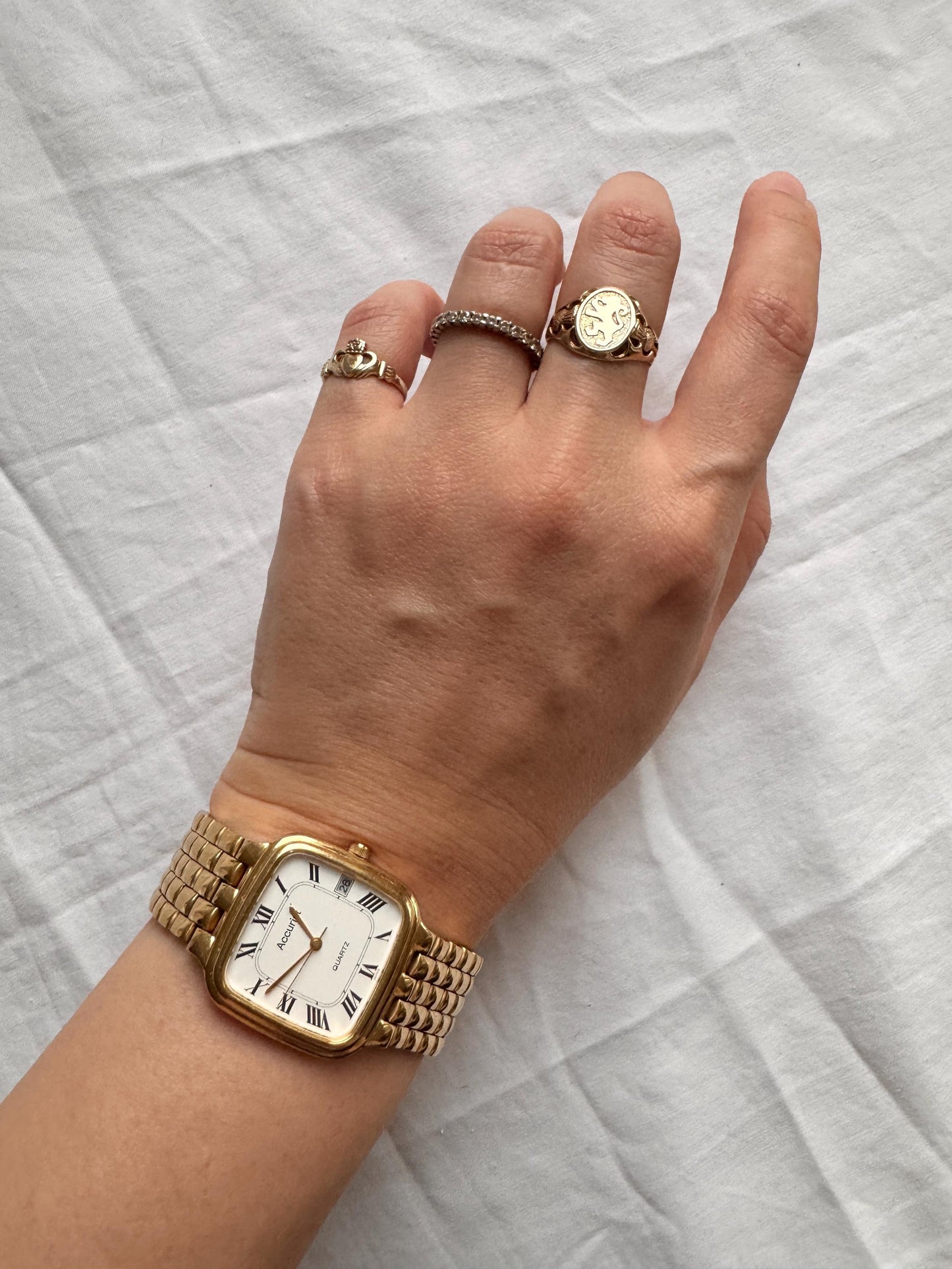 90s Vintage Square Watch; Chunky Roman Number Watch