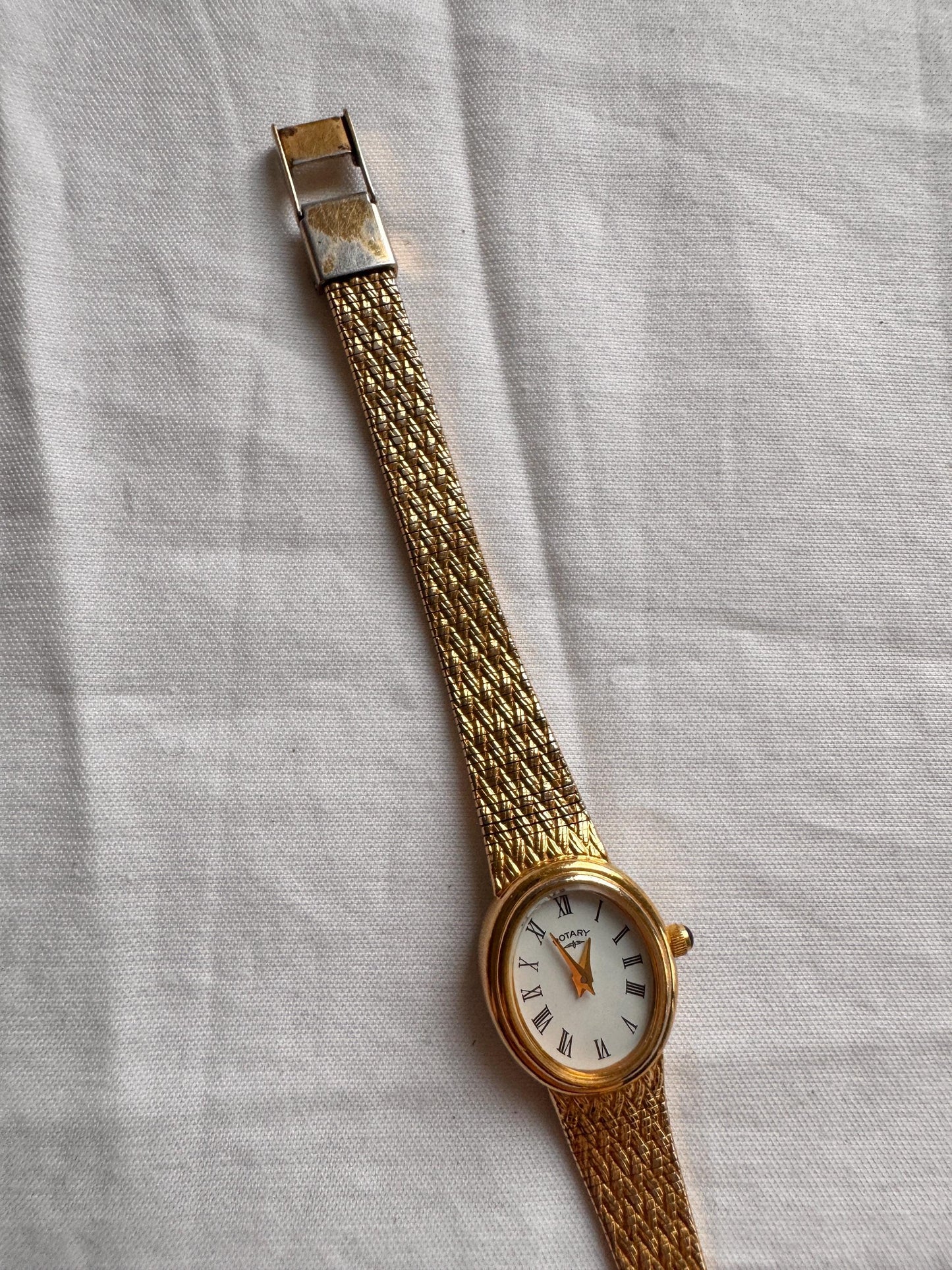 Vintage Roman Numeral Watch; 90s Braided Watch