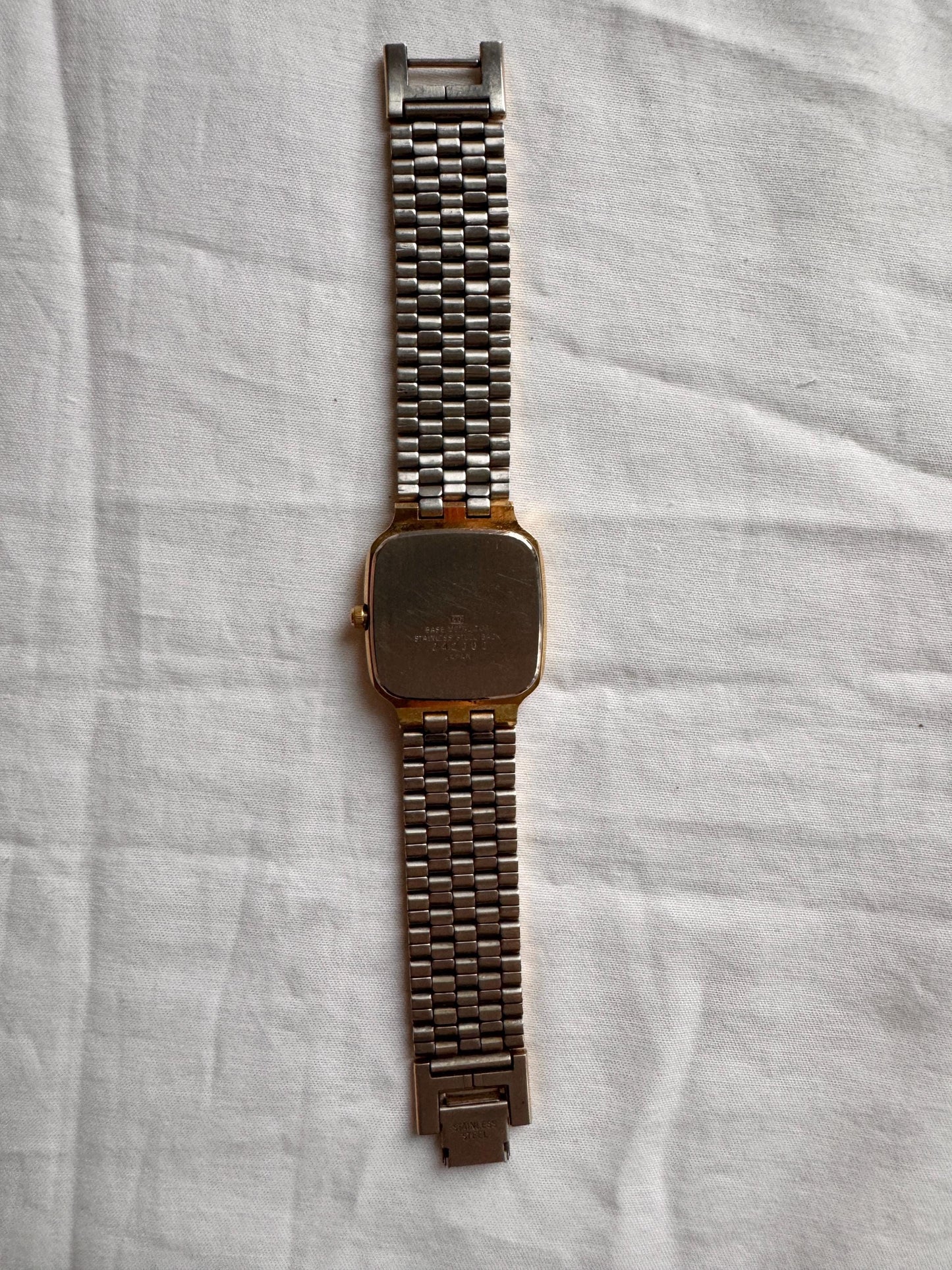 90s Vintage Square Watch; Chunky Roman Number Watch