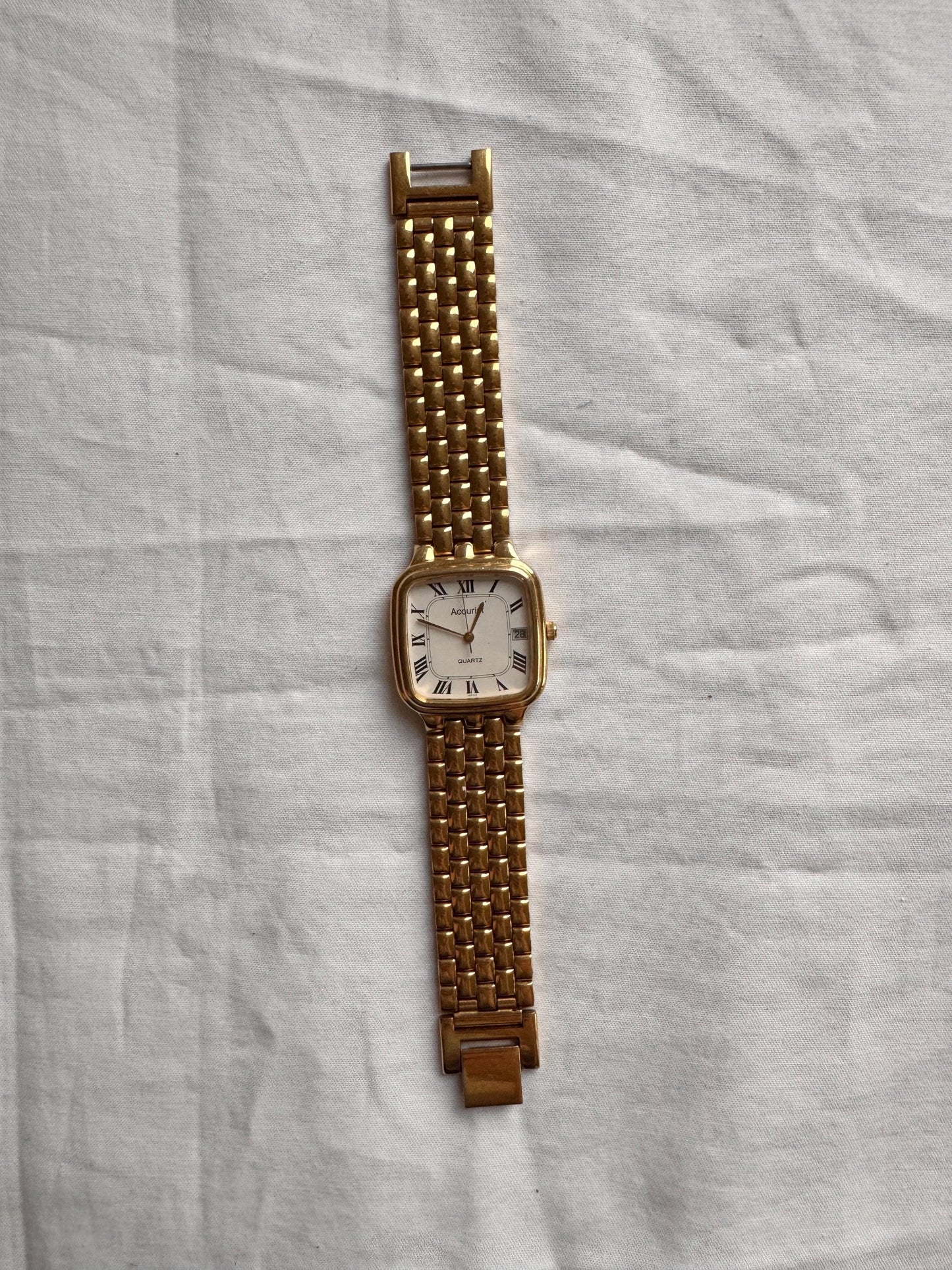 90s Vintage Square Watch; Chunky Roman Number Watch