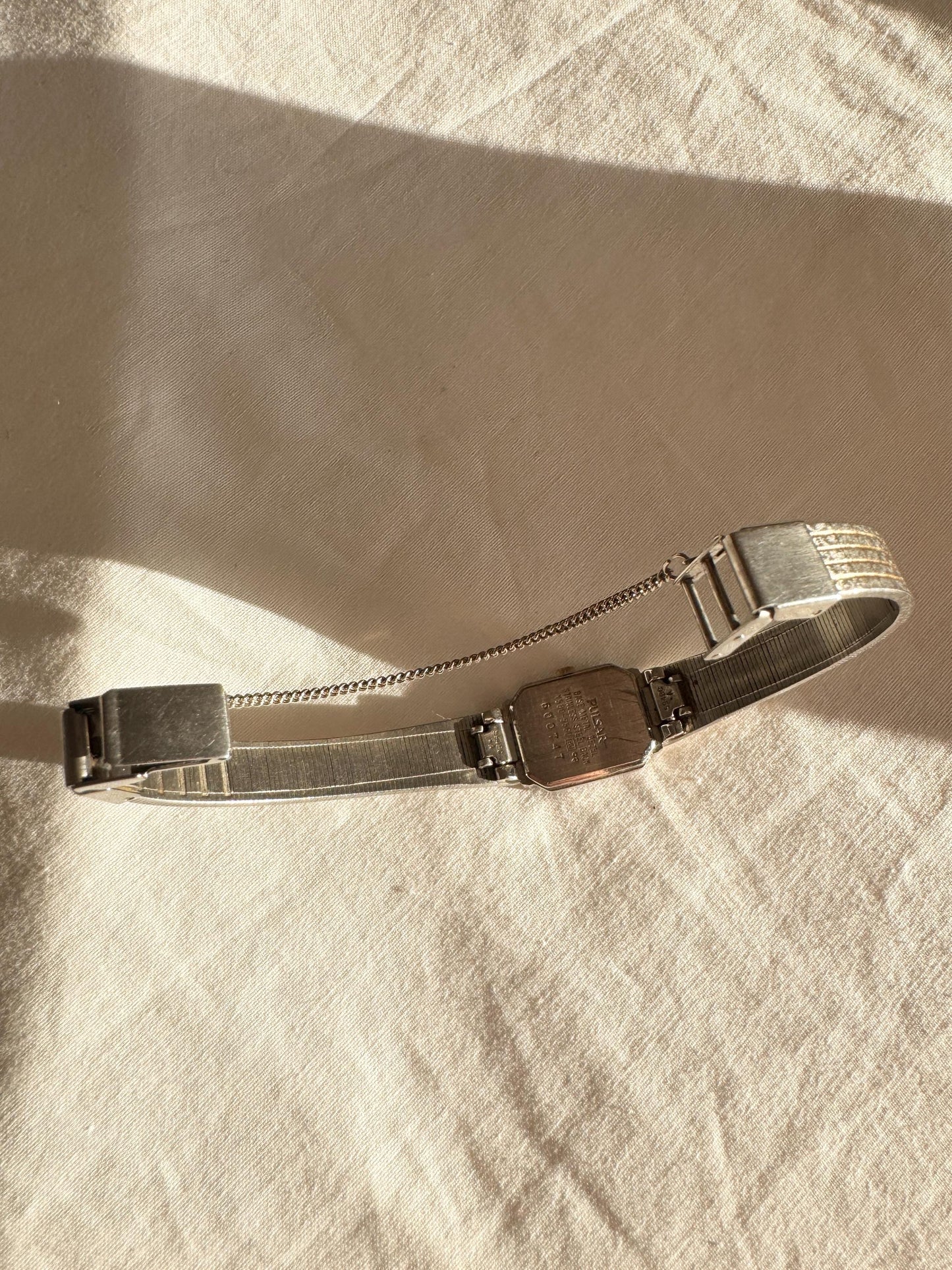 Dainty Bracelet Watch; Vintage Silver Gold Look Watch