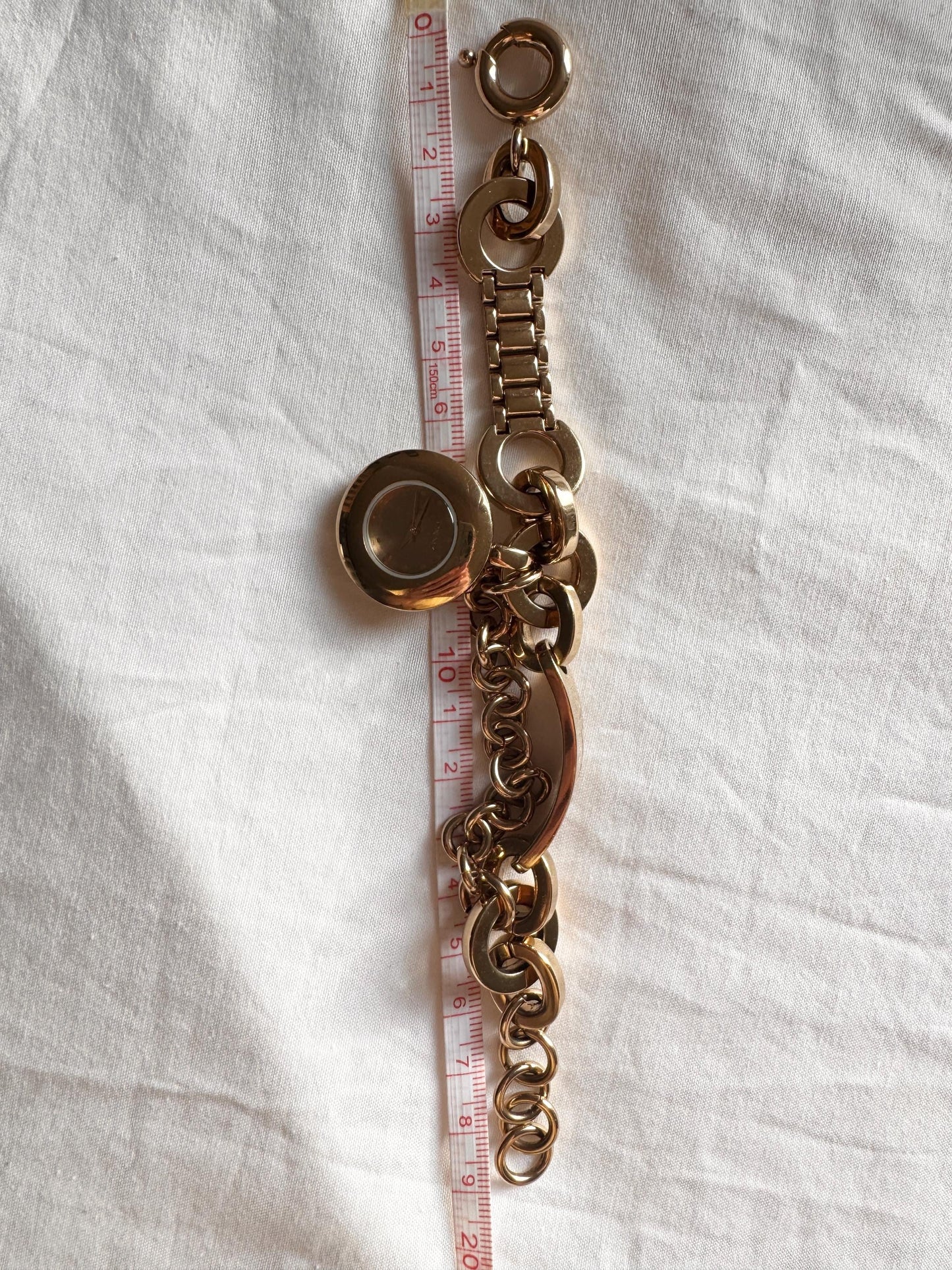 Charm Heart Bracelet Watch; Anne Klein Chain Watch