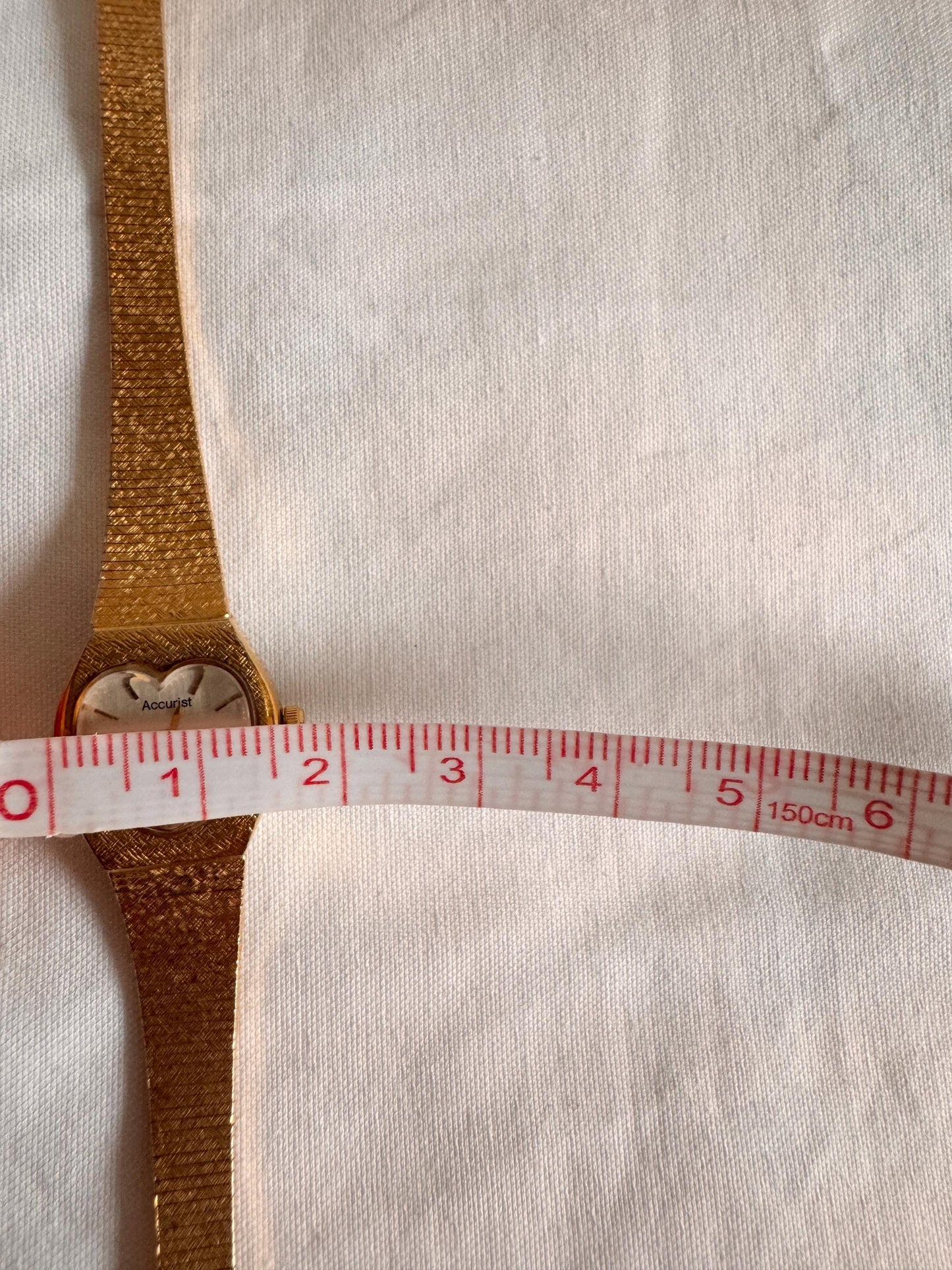 Vintage Heart Watch with Gold Tone Band