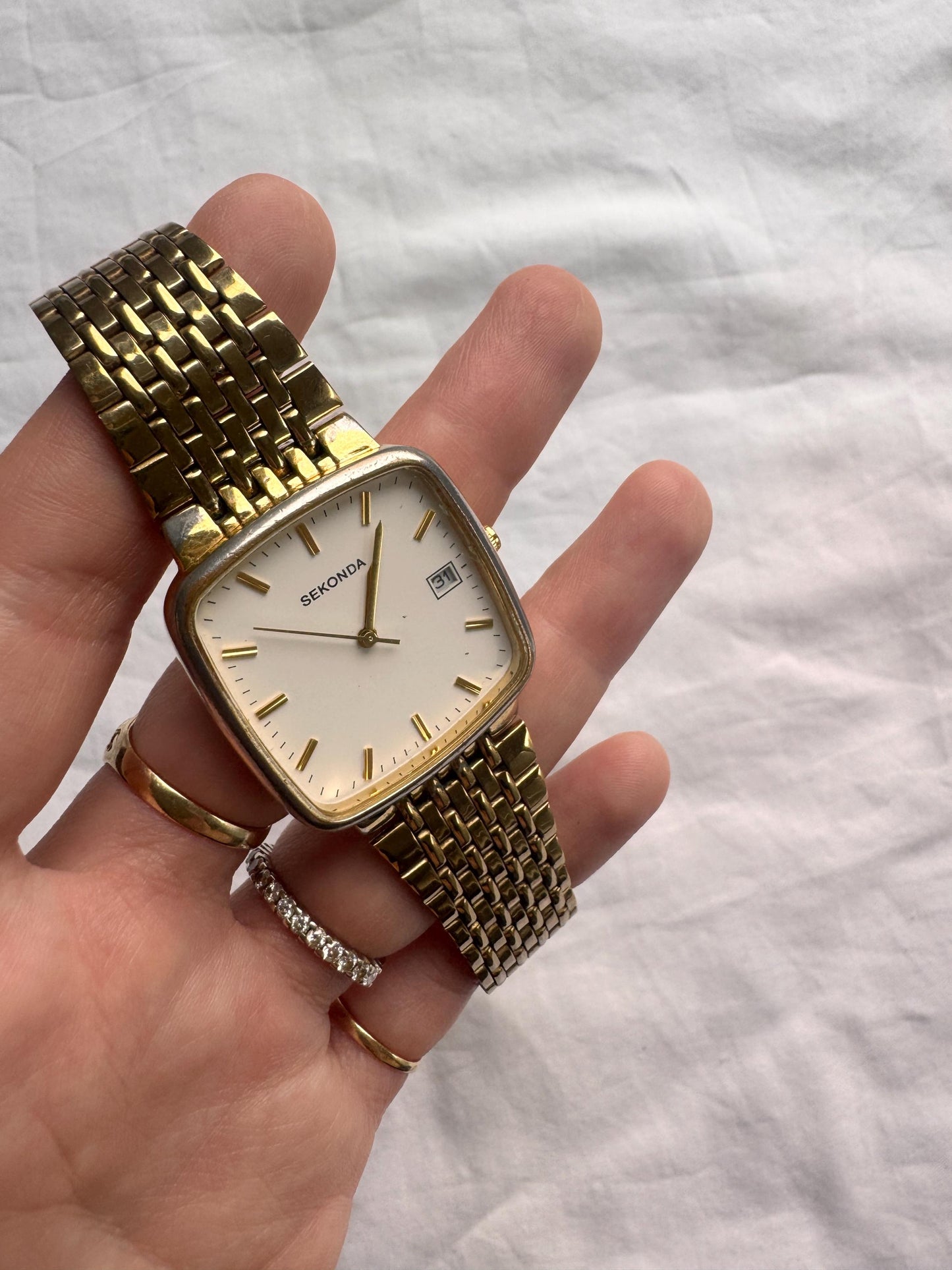 90s Vintage Square Watch; Chunky Unisex Watch