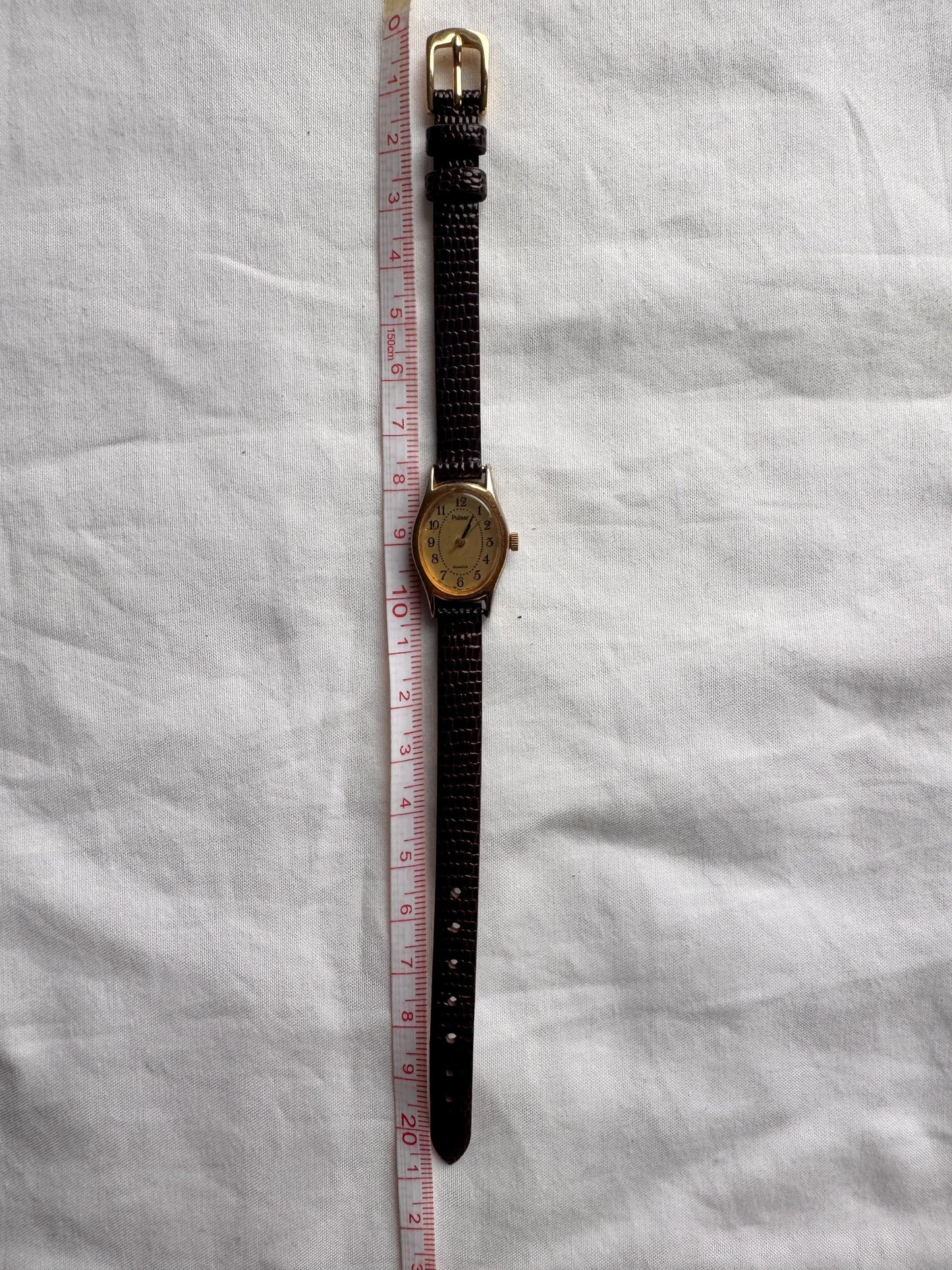 Vintage Leather Watch; Oval Vintage Watch