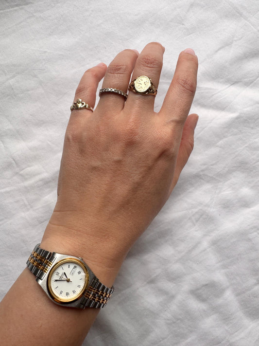 Seiko Unisex Watch; Vintage Gold Silver Tone Watch