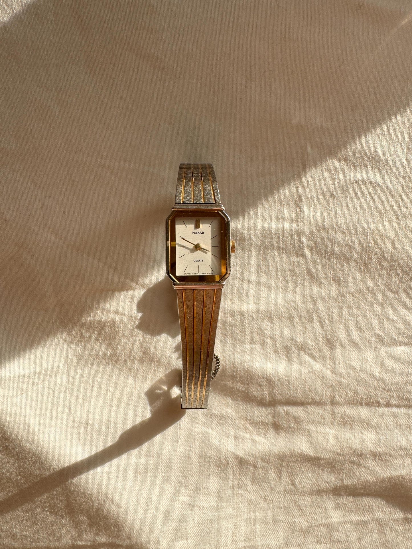 Dainty Bracelet Watch; Vintage Silver Gold Look Watch