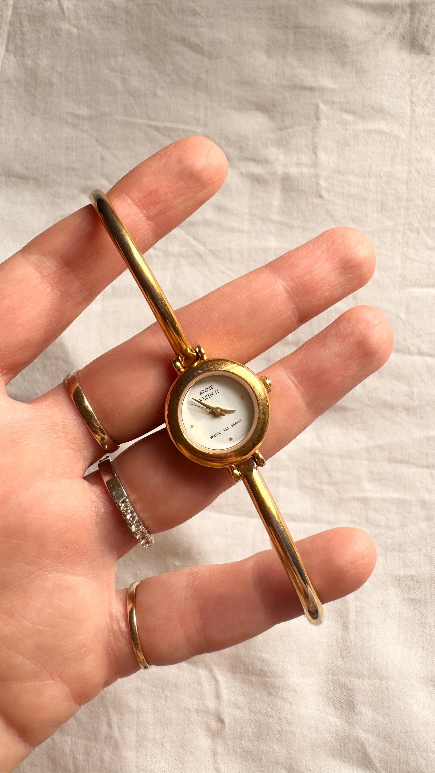 Vintage Bangle Watch; Dainty Anne Klein Watch