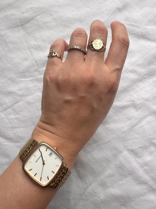 90s Vintage Square Watch; Chunky Unisex Watch