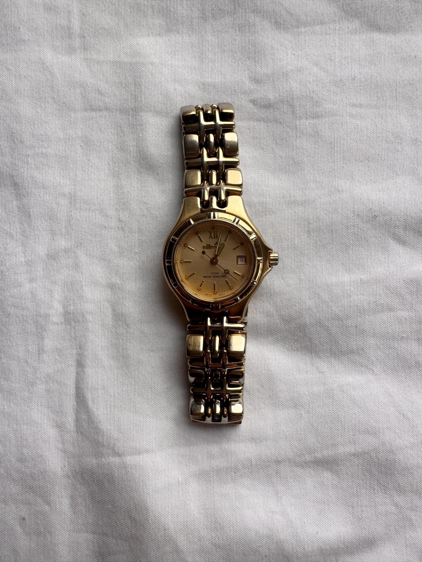 Vintage Ellesse Watch; Gold Tone Ladies Watch