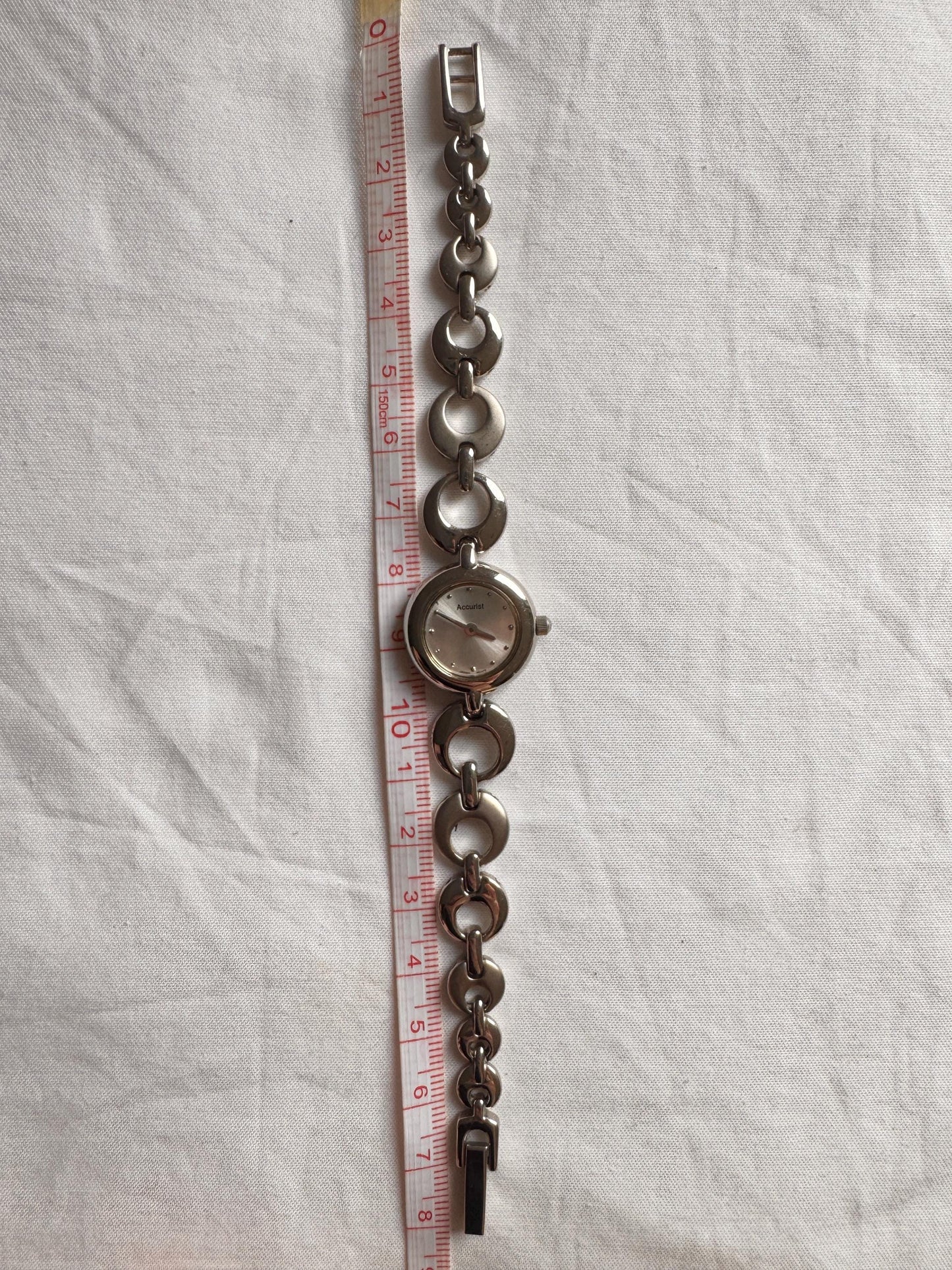 Dainty Bracelet Watch; Vintage Silver Tone Watch