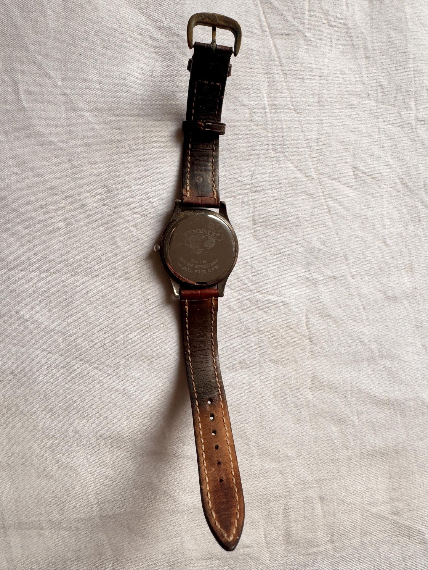 Men's Leather Watch; Vintage Chunky Watch