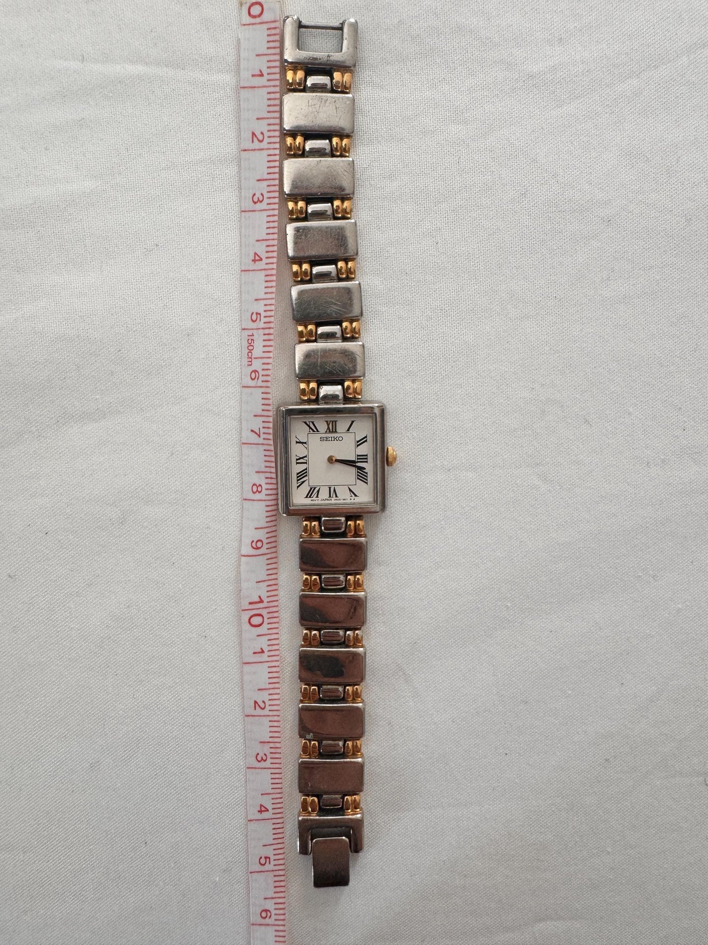 Vintage Seiko Watch; Rectangular Roman Numeral Watch