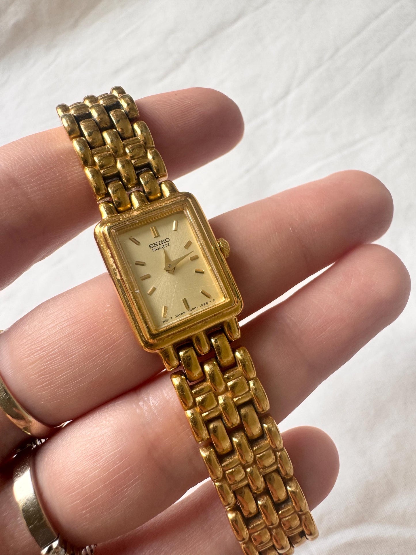 Vintage Seiko Watch; Gold Look Wristwatch