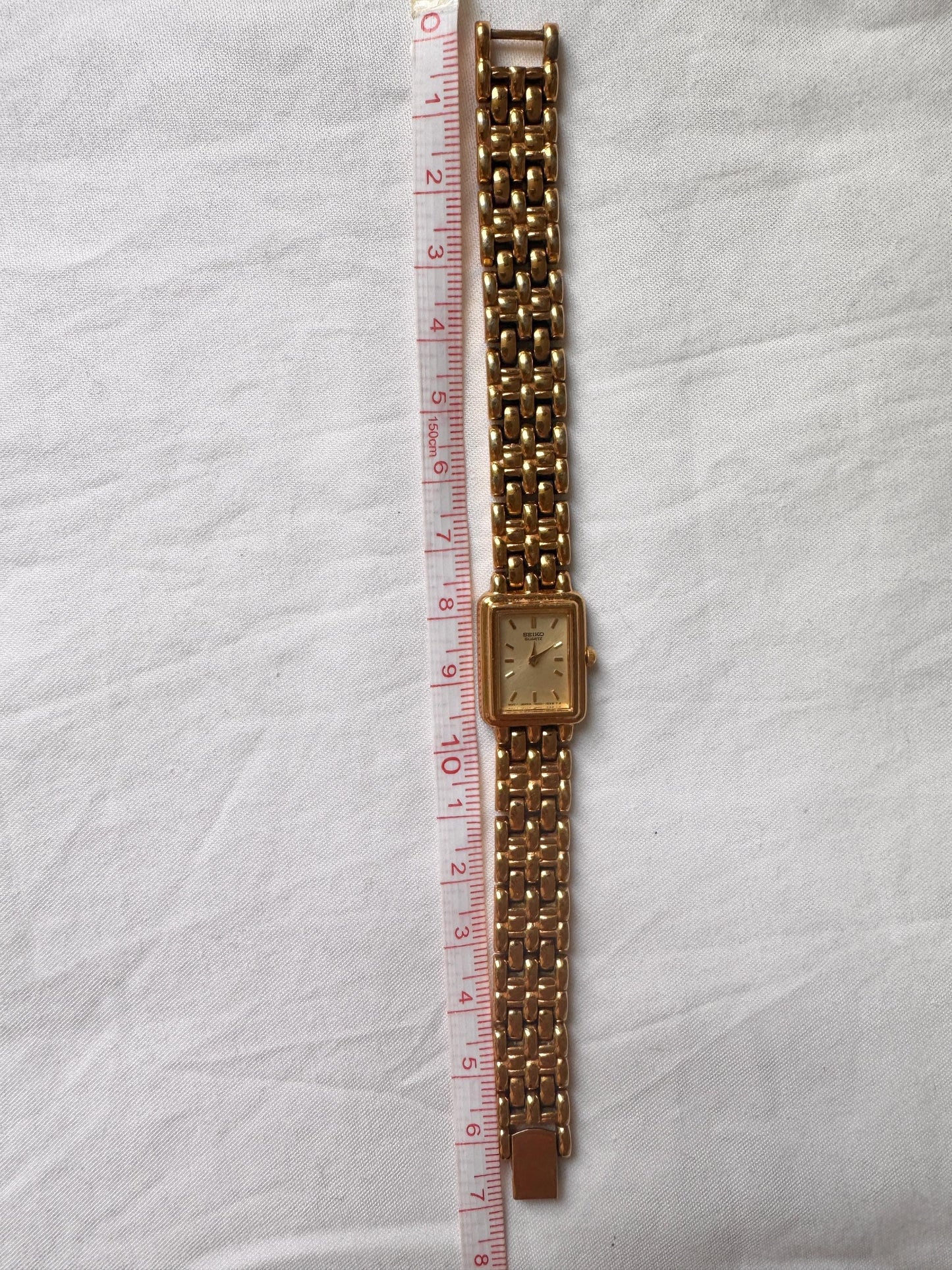 Vintage Seiko Watch; Gold Look Wristwatch