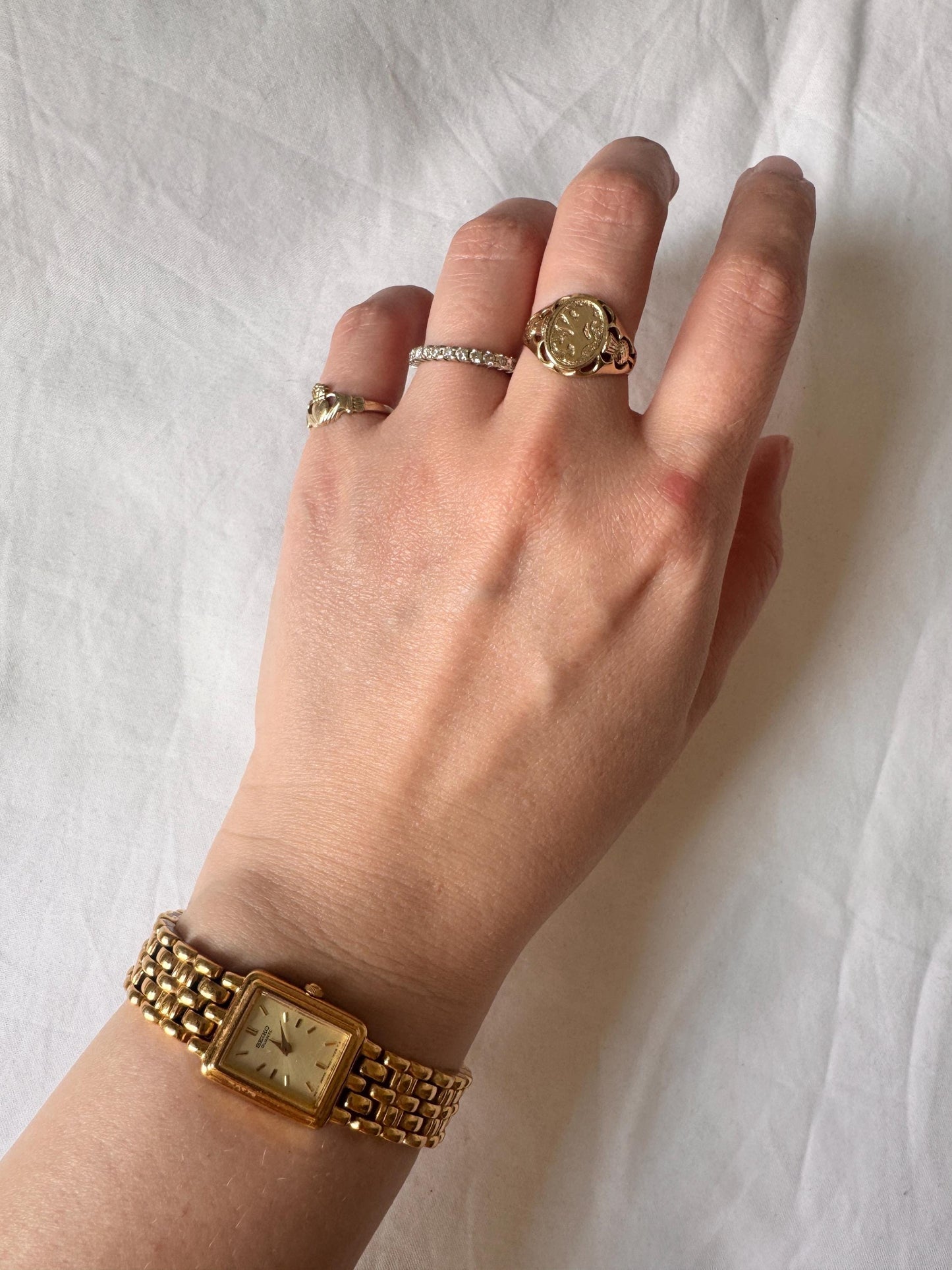 Vintage Seiko Watch; Gold Look Wristwatch