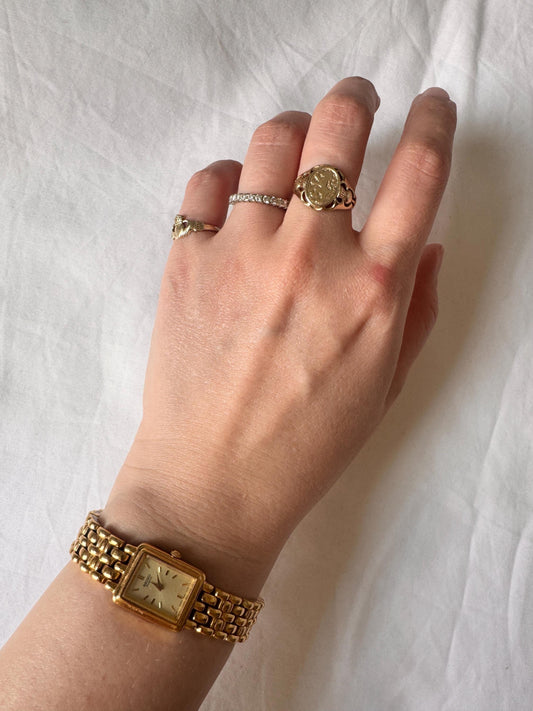 Vintage Seiko Watch; Gold Look Wristwatch