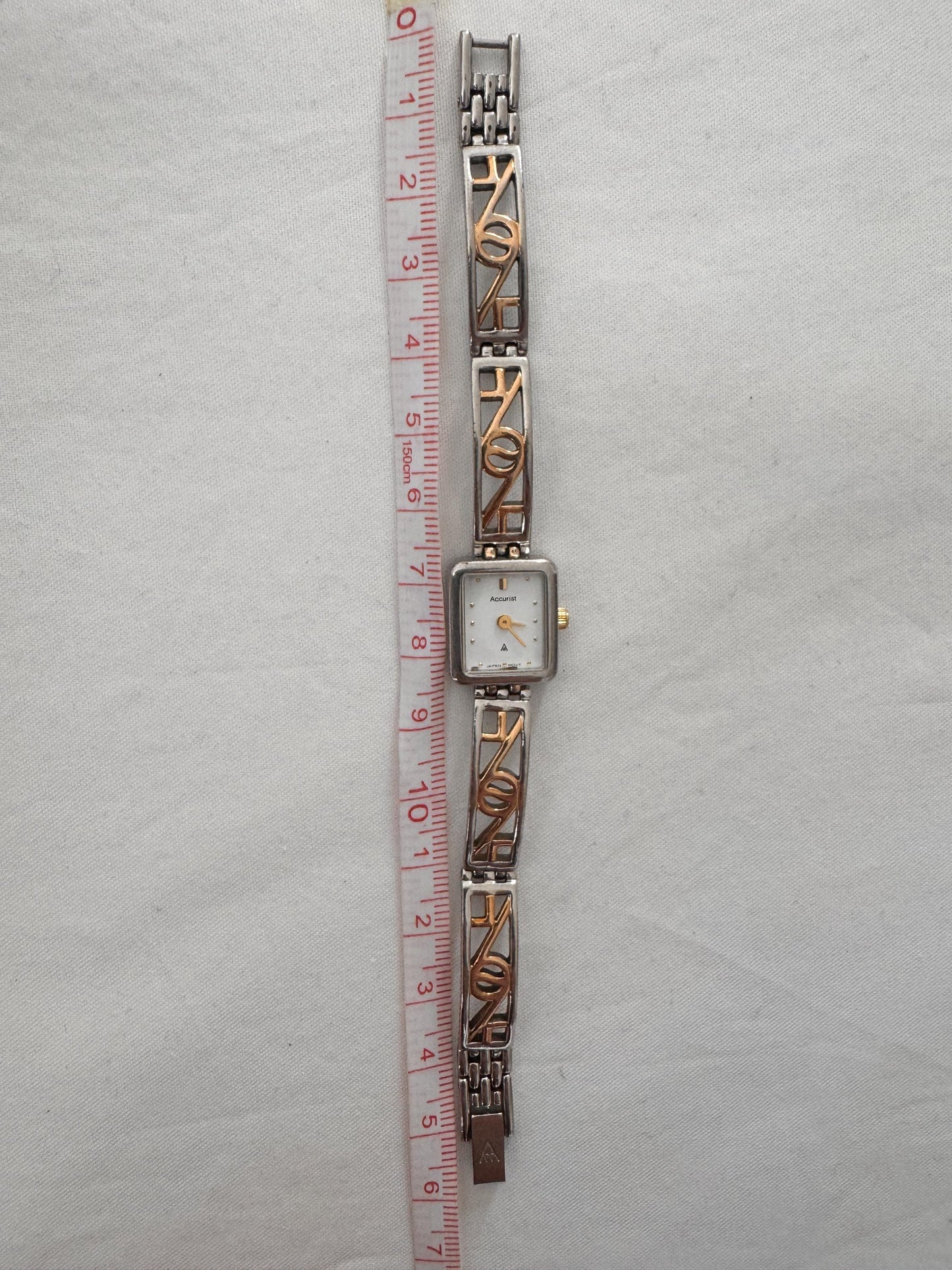 Vintage Bracelet Watch; Dainty Silver Look Watch