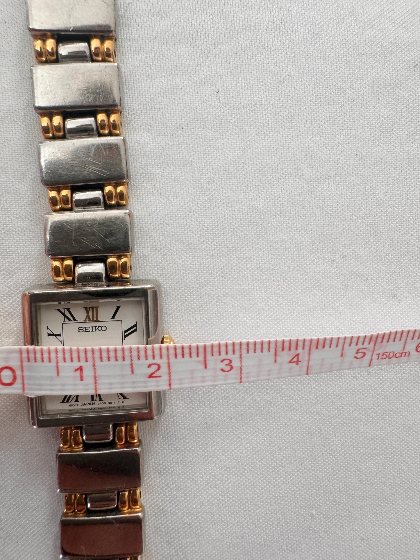 Vintage Seiko Watch; Rectangular Roman Numeral Watch