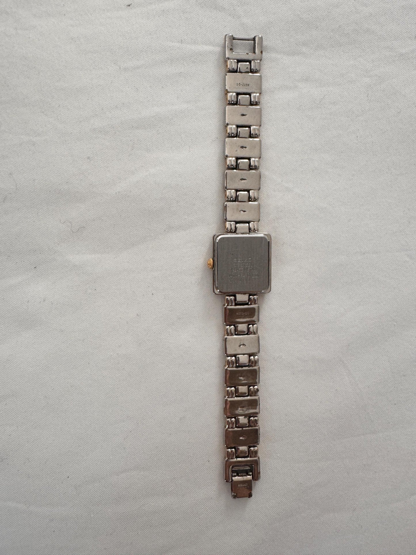 Vintage Seiko Watch; Rectangular Roman Numeral Watch