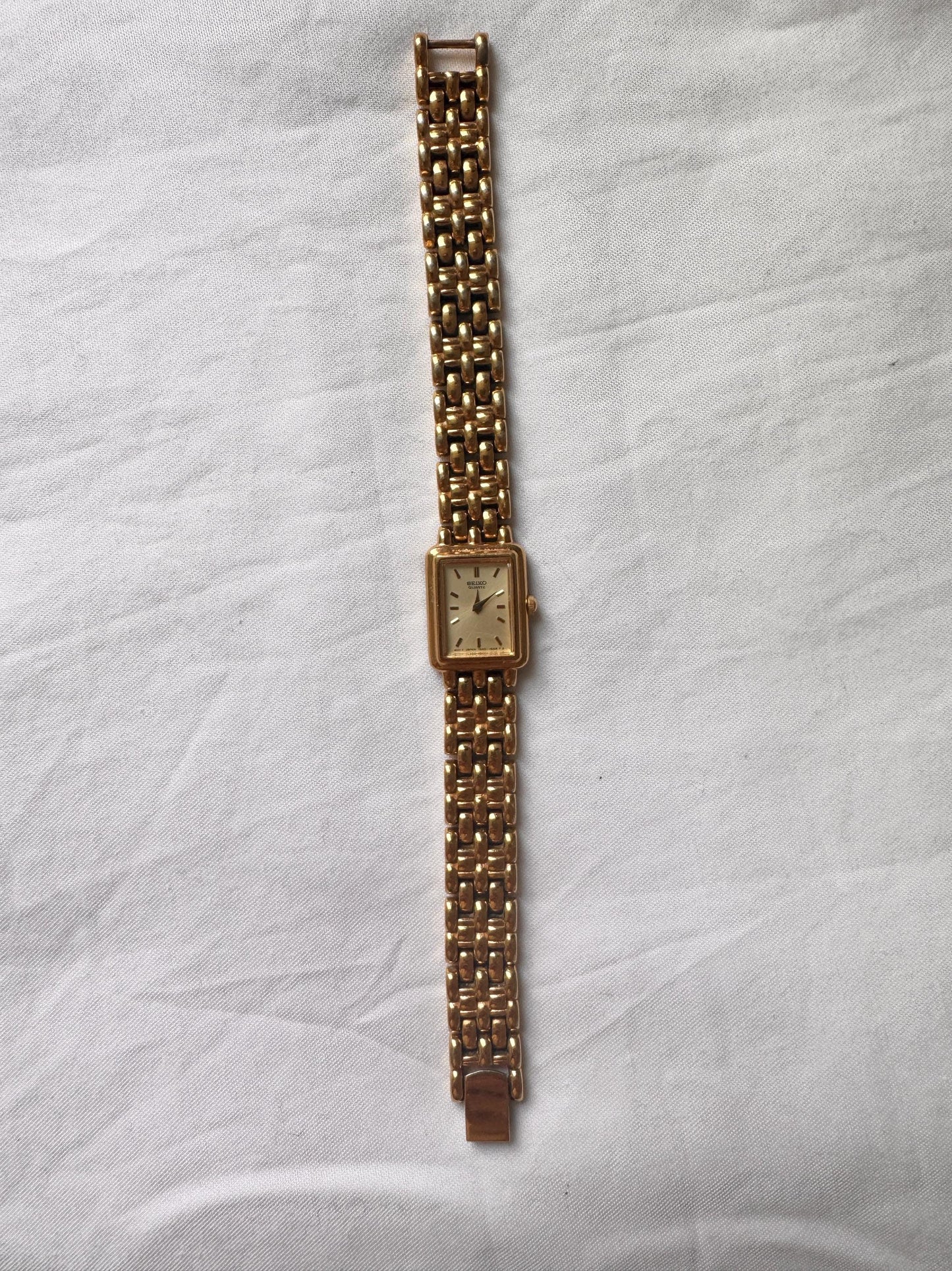 Vintage Seiko Watch; Gold Look Wristwatch