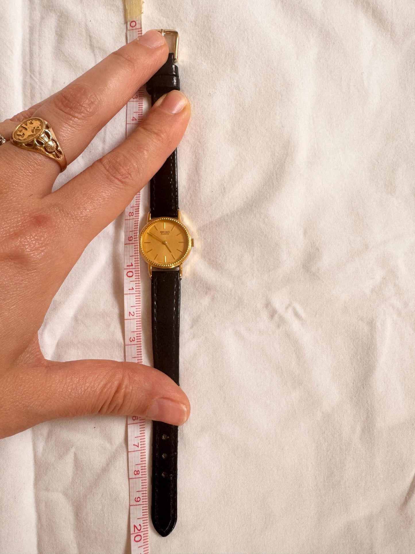 Vintage Leather Watch; Seiko Watch