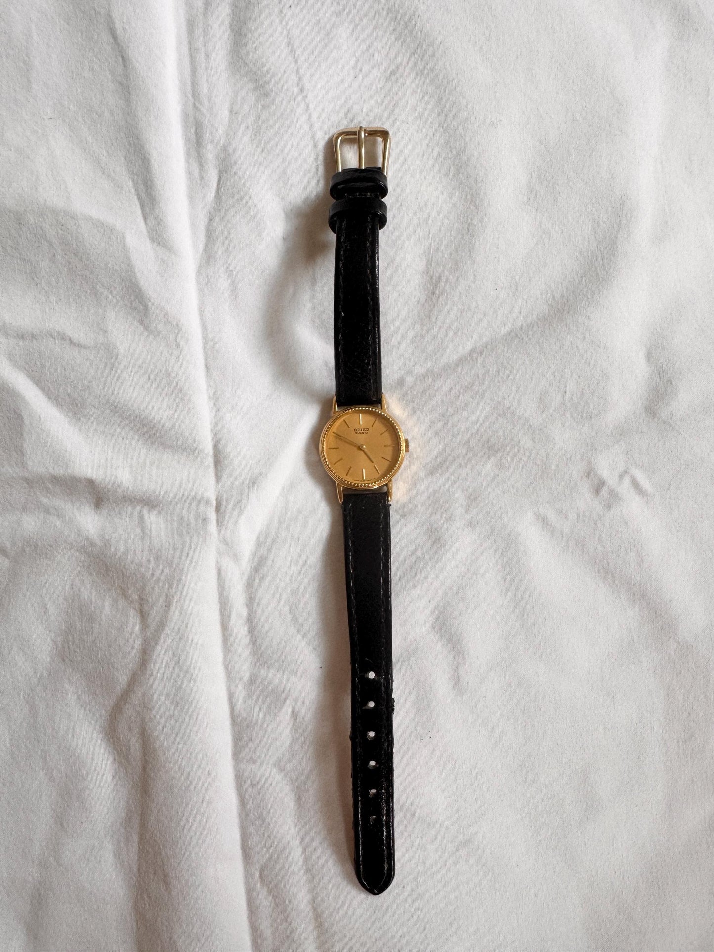 Vintage Leather Watch; Seiko Watch