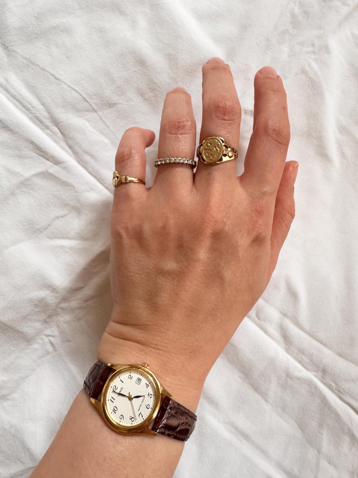 Vintage Leather Watch; 90s Brown Watch