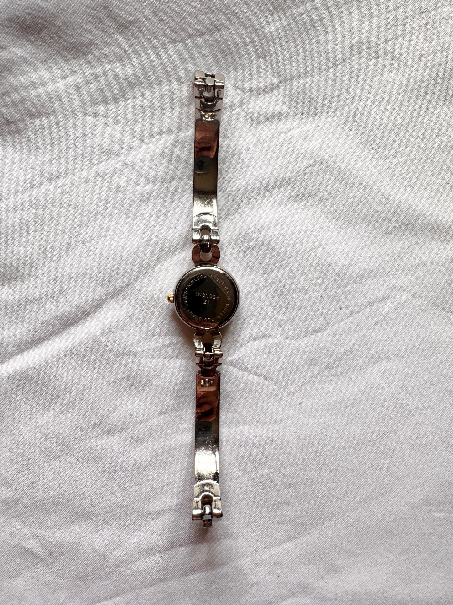 Vintage Bangle Watch; Dainty Gold Silver Watch