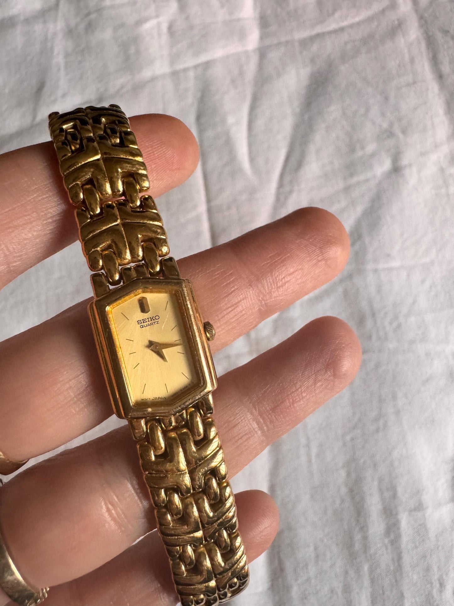 Vintage Seiko Rectangular Watch; Dainty Wristwatch