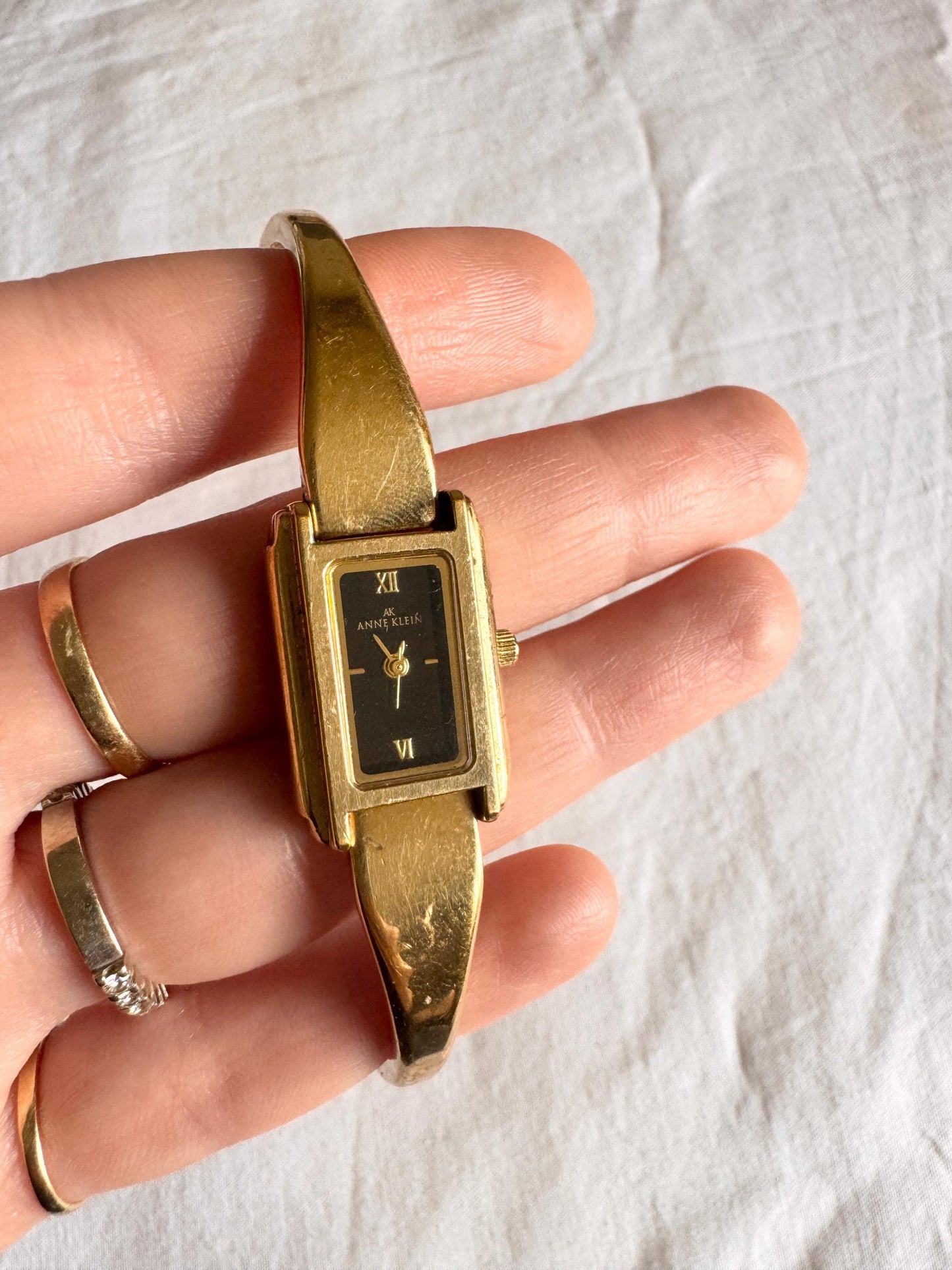 Vintage Bangle Watch; Dainty Anne Klein Watch