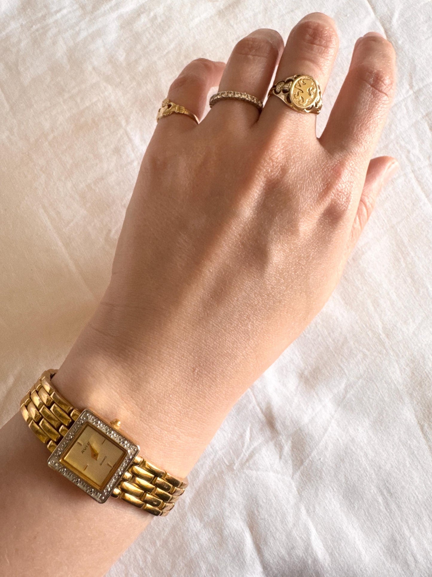 Vintage Braided Watch; Bracelet Stone Watch