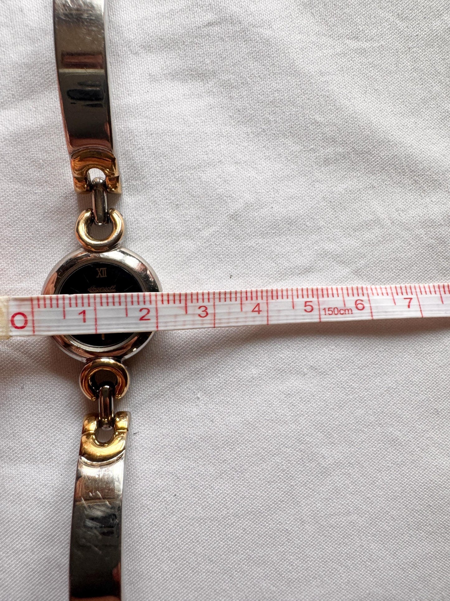 Vintage Bangle Watch; Dainty Gold Silver Watch