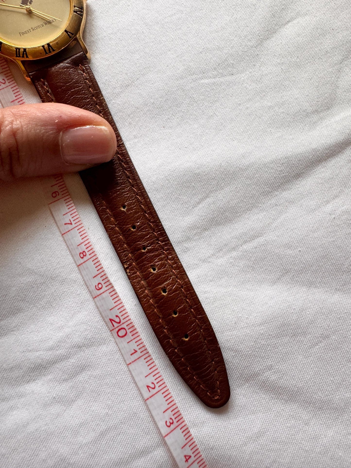 Vintage Famous Grouse Watch; 90s Brown Leather Watch