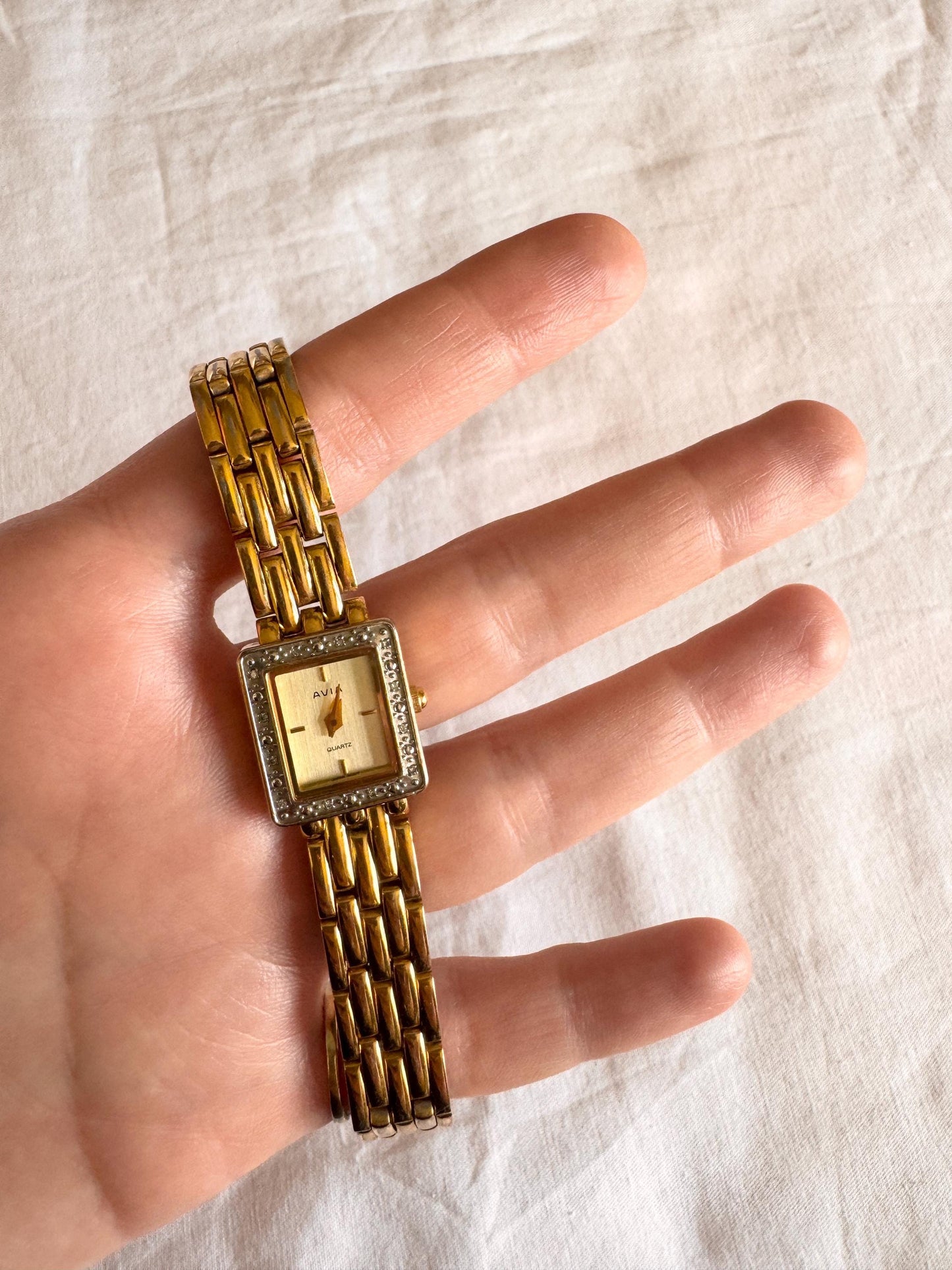 Vintage Braided Watch; Bracelet Stone Watch