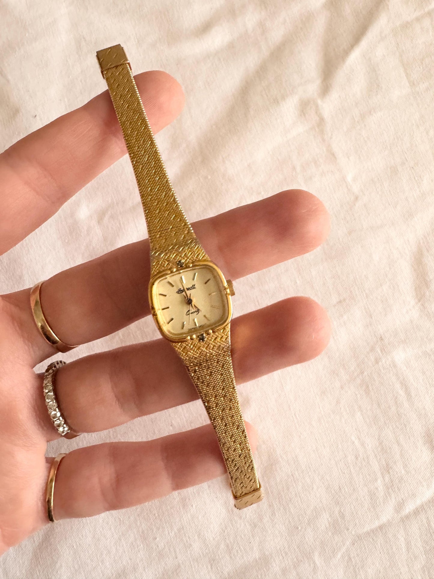 Vintage Bracelet Watch; 90s Ingersoll Stone Watch