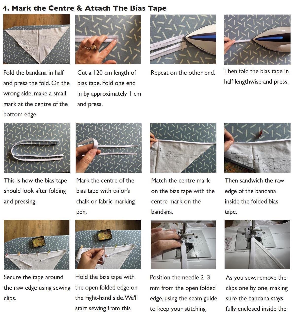 Bandana Sewing Pattern PDF; Bandana Scarf Digital Download; Headband PDF; Headscarf Pattern
