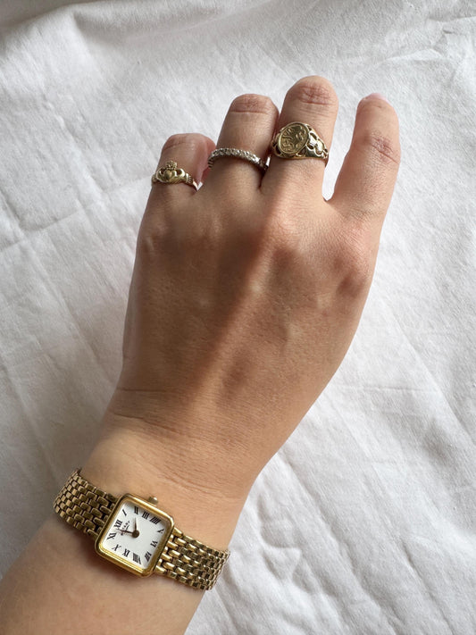 Rare Vintage Square Watch; Dainty Roman Number Watch