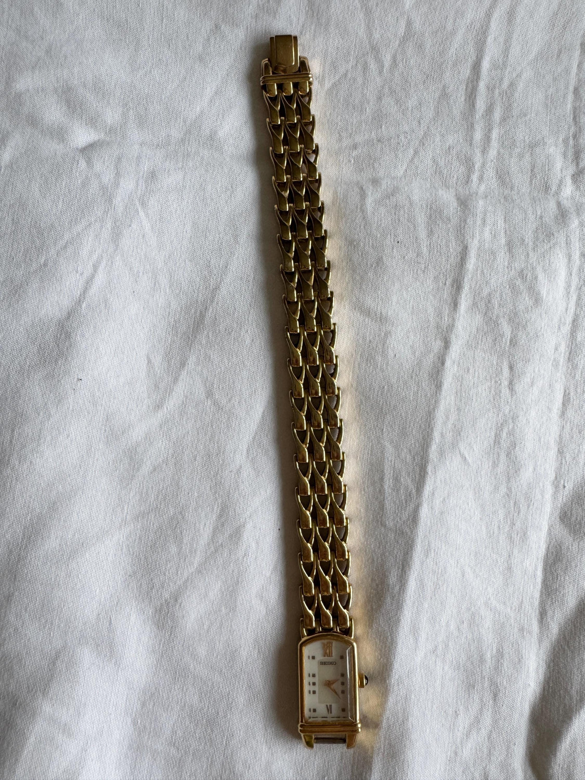 Rare 90s Tank Style Watch; Rectangular Seiko Bracelet Watch